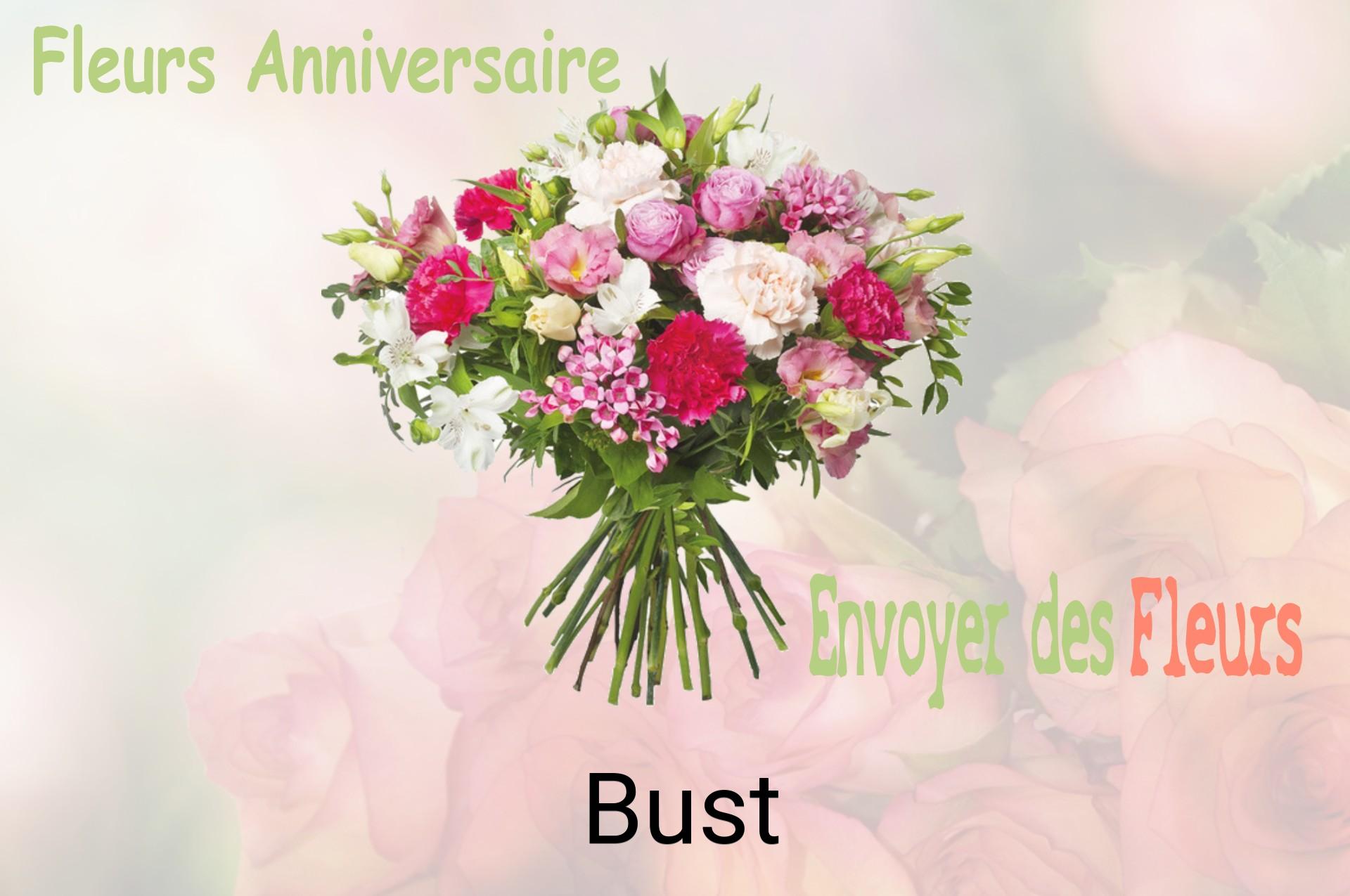 Bouquet de fleurs d’anniversaire livré à Bust
